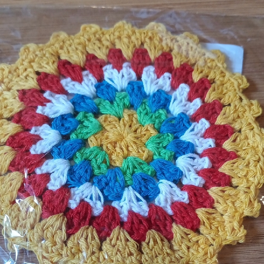 Colorful Crochet Coasters Set - Picture 3 of 5